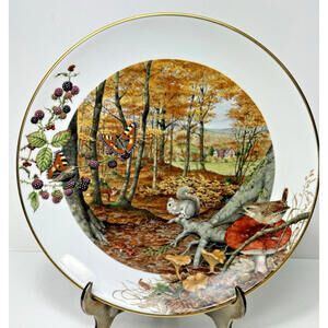VTG Royal Worcester Plate Colours of Autumn in October Peter Barrett Ltd Edition